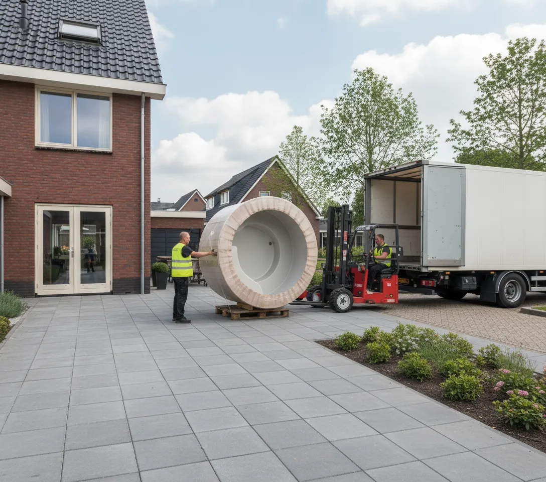 How do you place the hot tub in the garden?