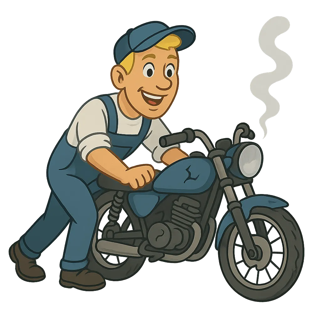 RümpelFrei Hamburg Cartoon Motorradverwertung
