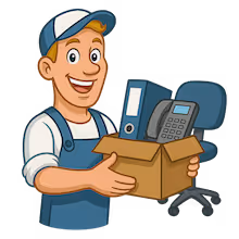 RümpelFrei Hamburg Entrümpelung Cartoon Büroauflösung