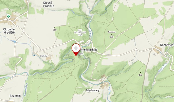 porostní lesnická mapa LHC Stříbro s ohraničeným zákresem hranic ostrova
