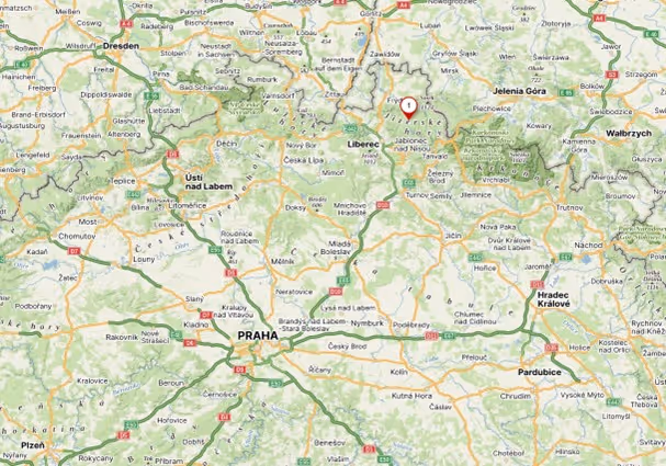 porostní lesnická mapa se zákresem hranic ostrova