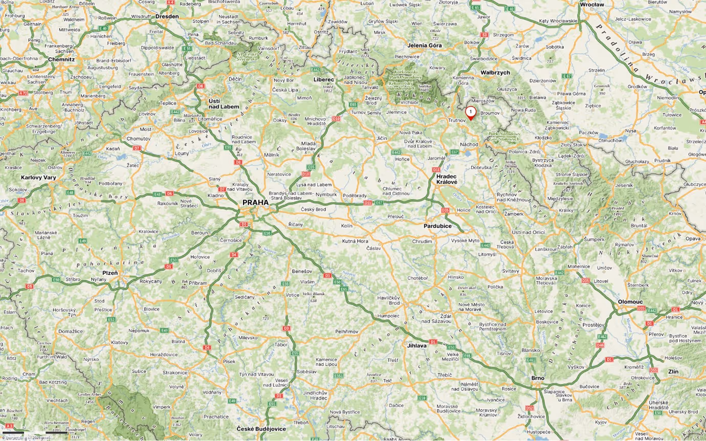 porostní lesnická mapa se zákresem hranic ostrova