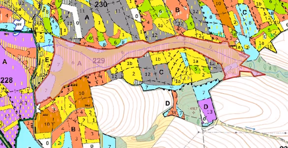 porostní mapa s vyznačenou lokalitou