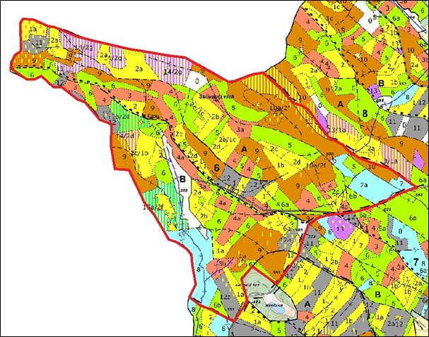 porostní mapa se zákresem hranic ostrova (LHP pro LHC Rumburk 2016 – 2025)