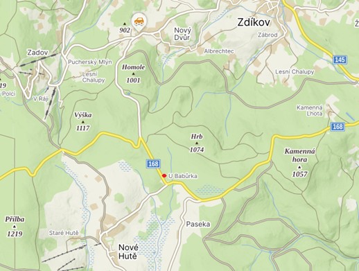 podmáčené stanoviště s převahou smrku