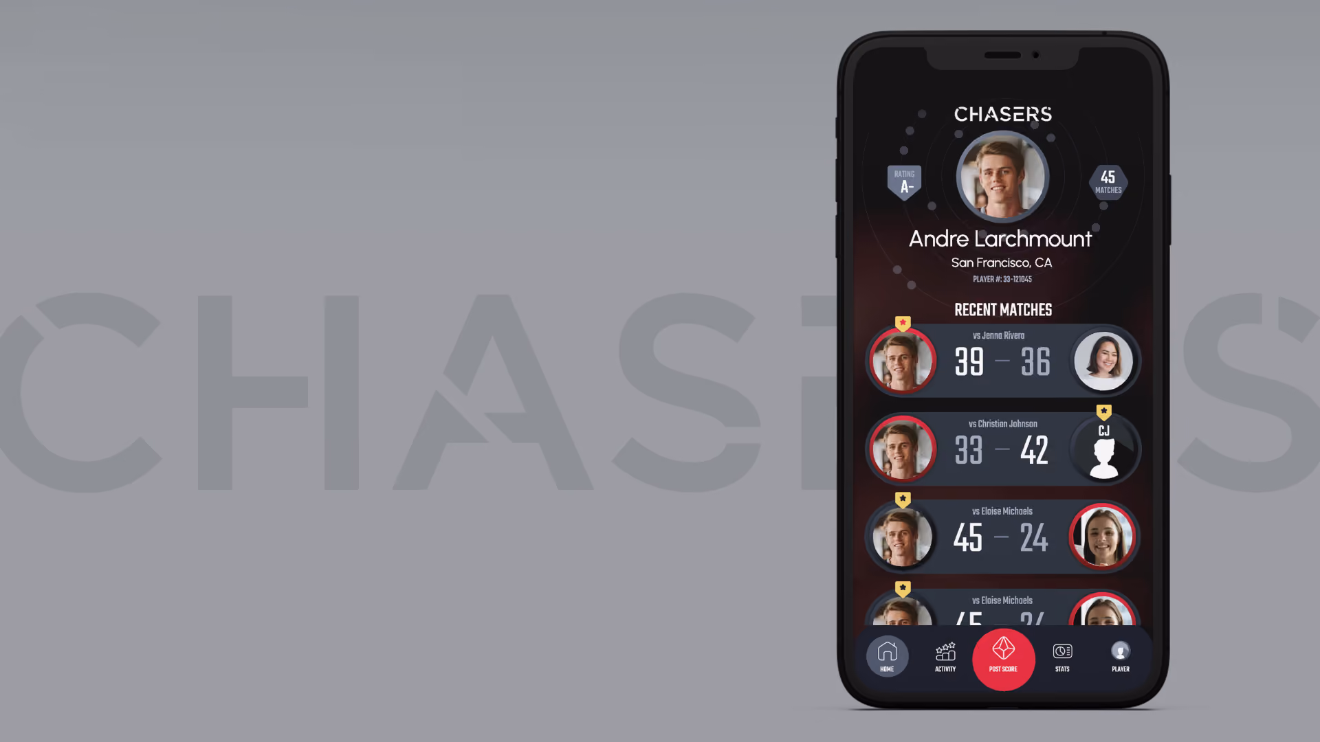 Bo Tsang DiMatteo Design: Chasers Companion App Hero