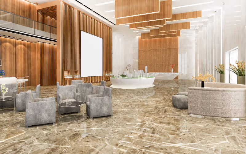 Large Atrium With New Tile Floor