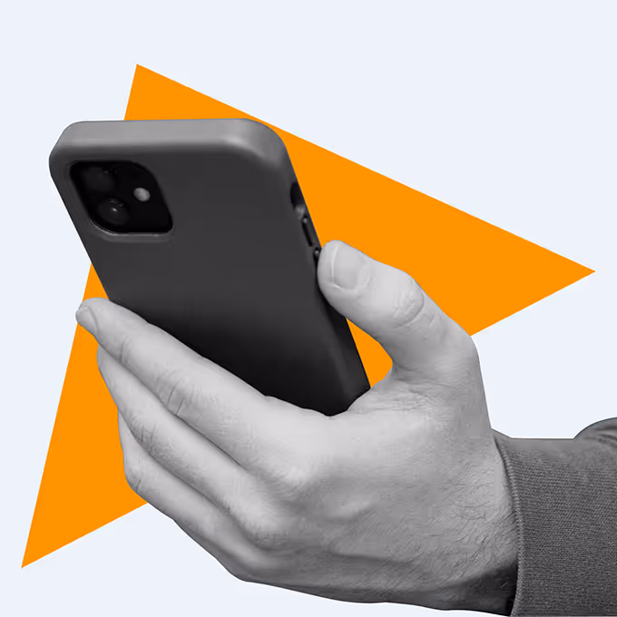Be Well @ Work mobile phone with yellow triangle