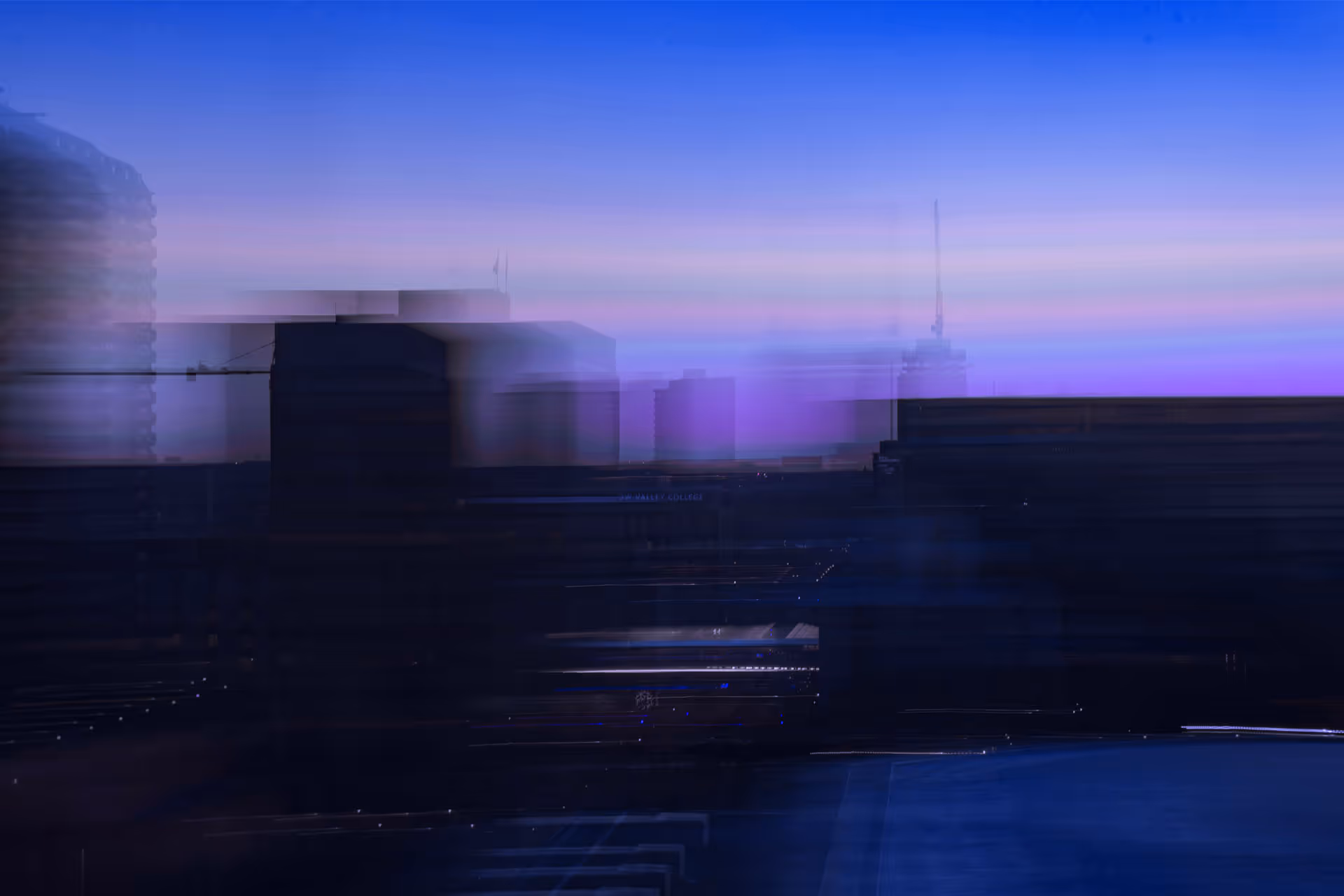 City scape at dusk