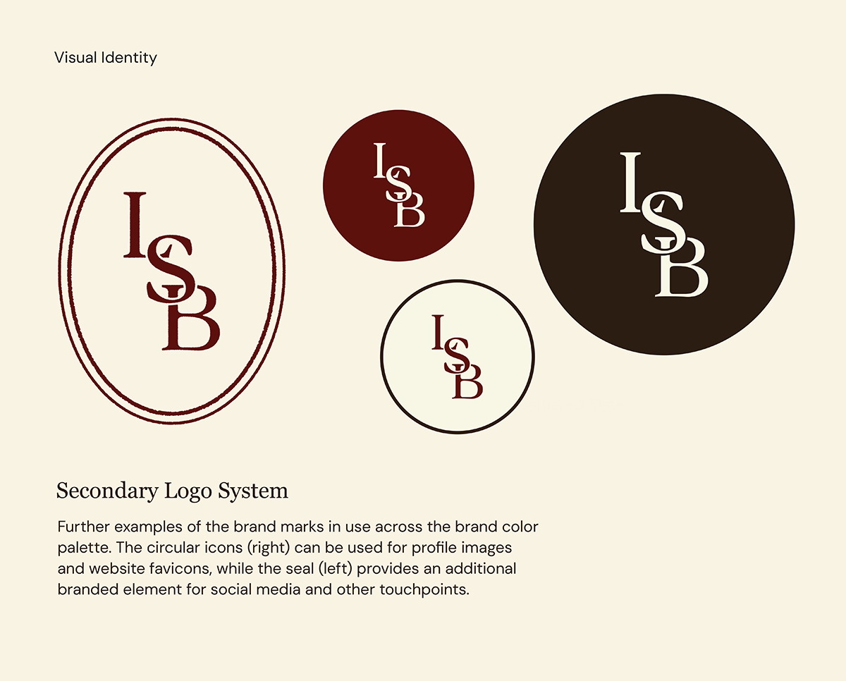 Secondary logos for Lisa Smith Beauty shown on off-white background.