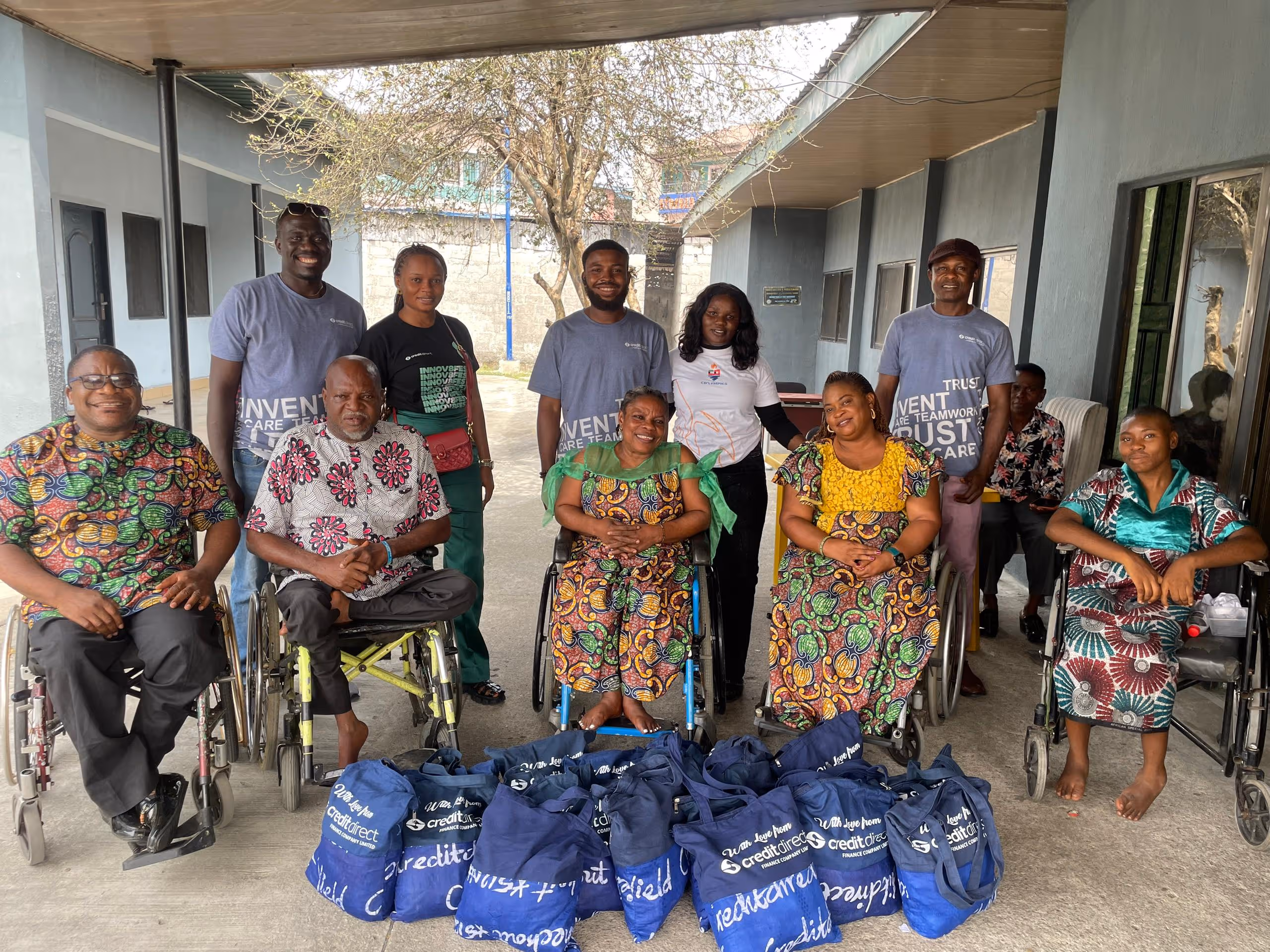 Credit Direct team at the Port Harcourt Cheshire Home, Rivers