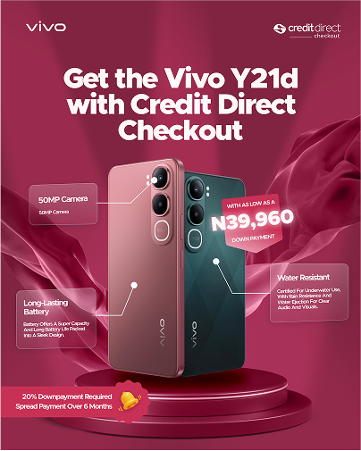 Buy VIVO y21d smartphone now and pay later