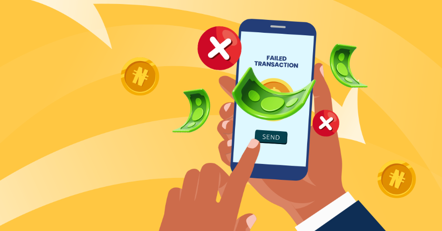 A screen showing failed transactions.