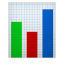 Recruitmentmarketinggrafieken met groene, blauwe en rode staafdiagrammen