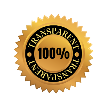 100% transparent