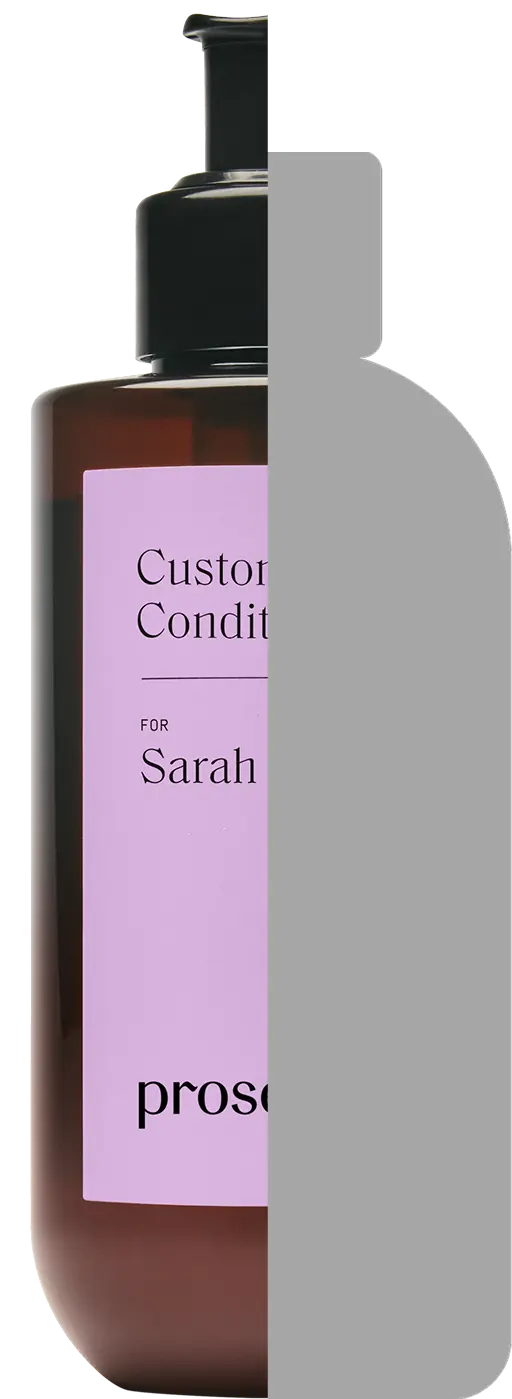 a comparison image hybrid shampoo bottle of prose versus competitors