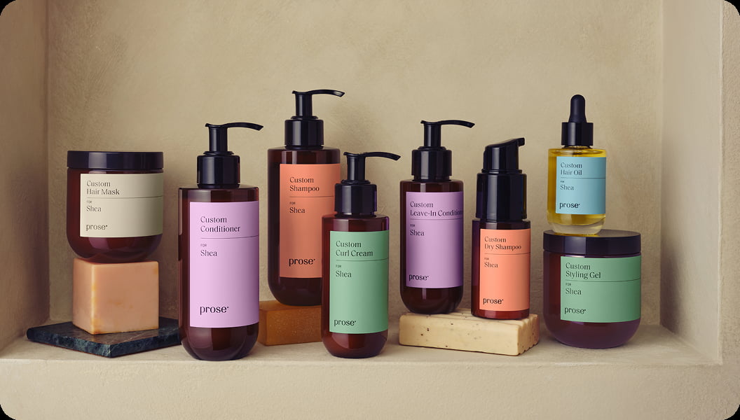 assortment of prose shampoo products
