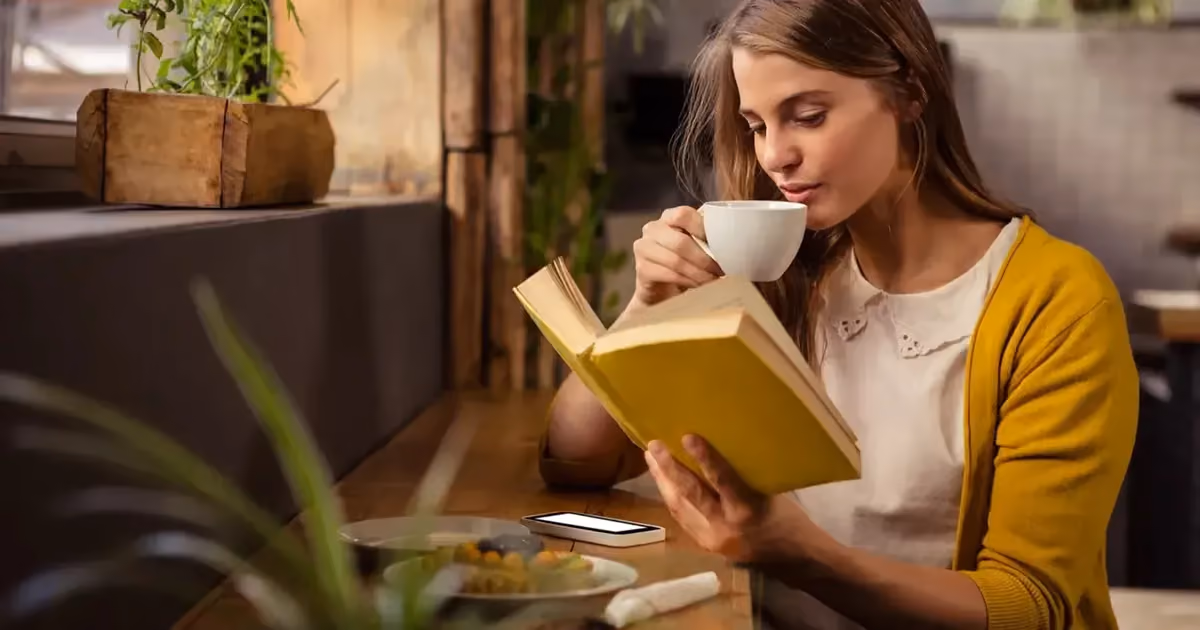 woman reading a book