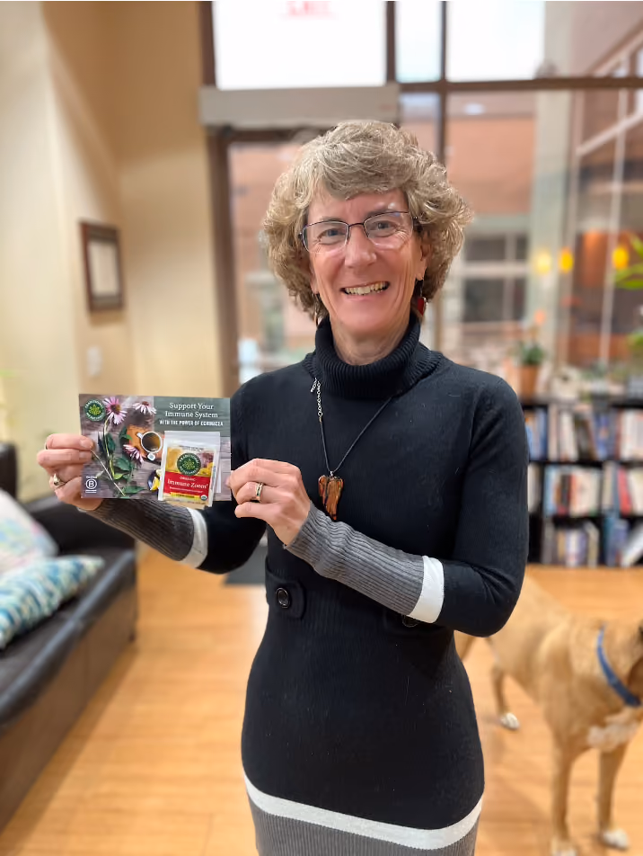 woman holding immune zoom tea