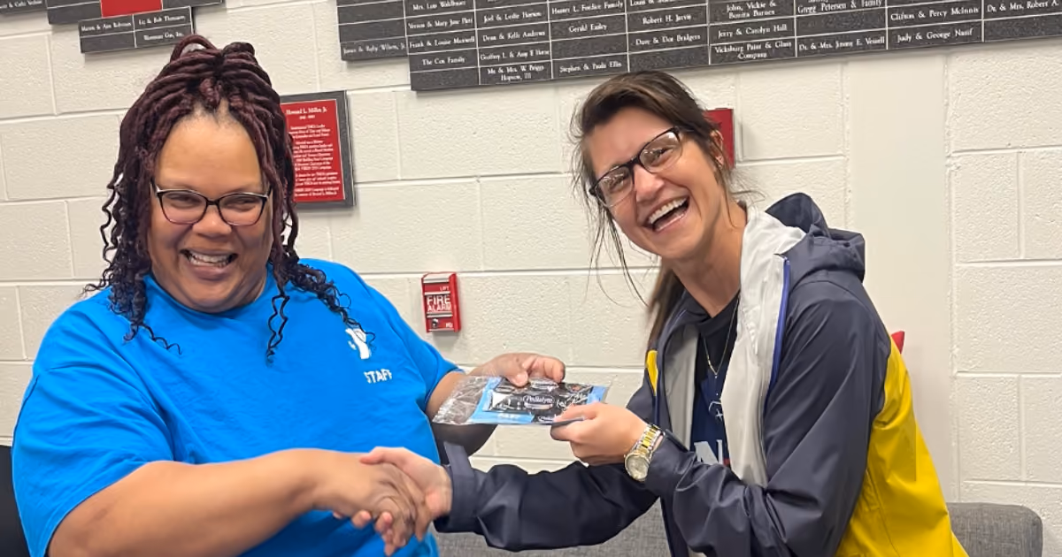 woman giving pedialyte sample