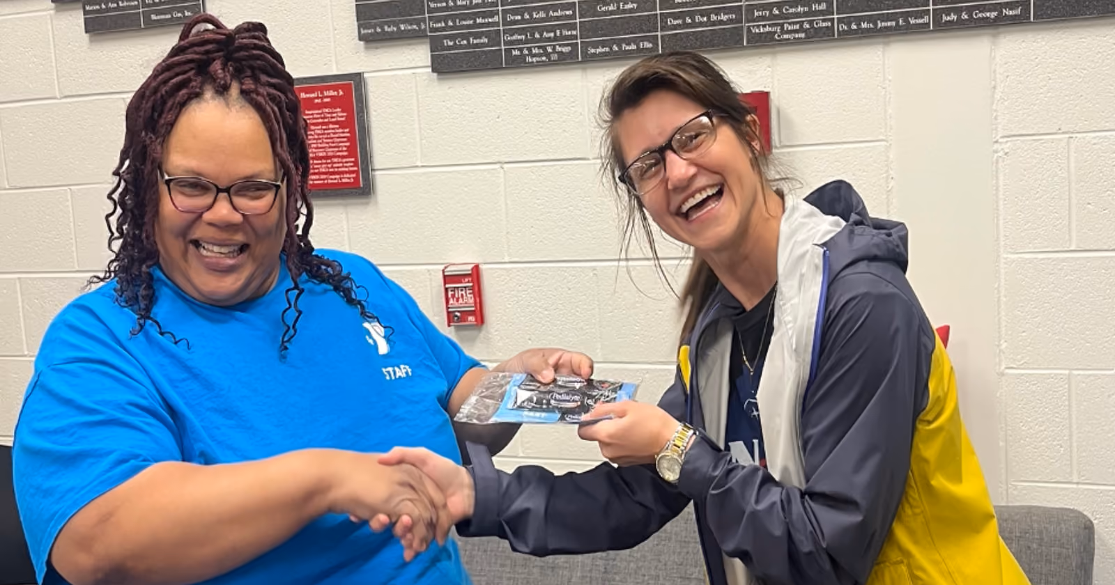 woman giving pedialyte sample