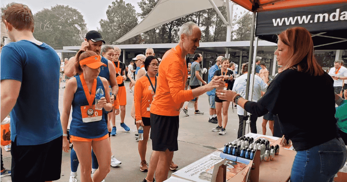 woman giving out samples