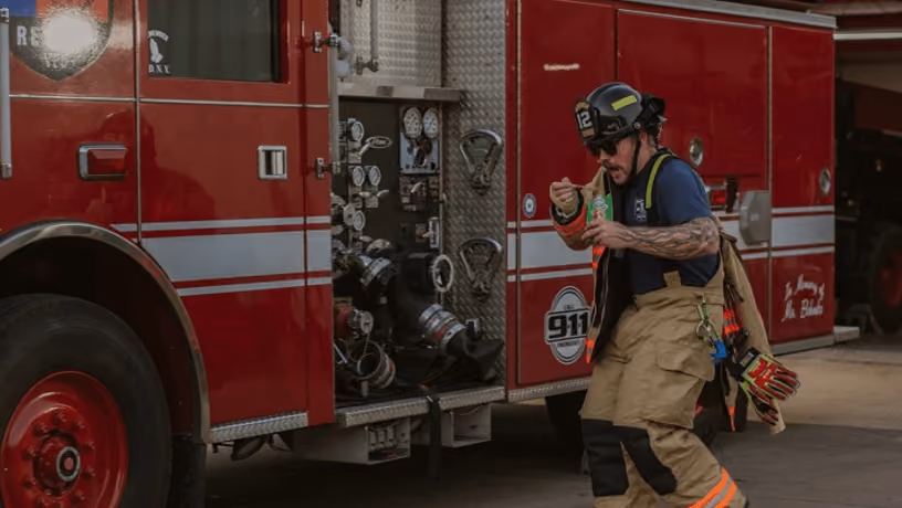 firefighter having proper good