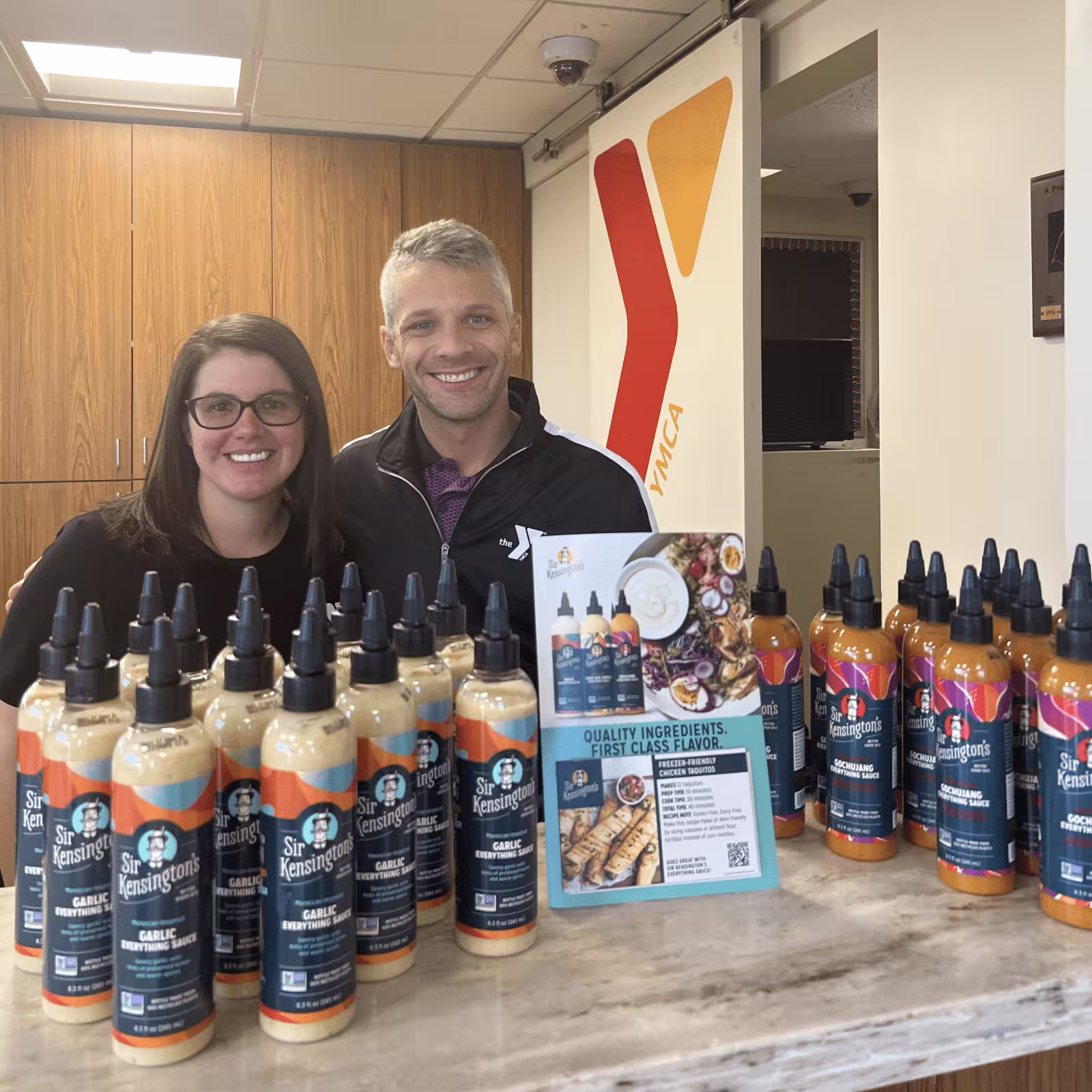 man and woman with sir kensington's sample