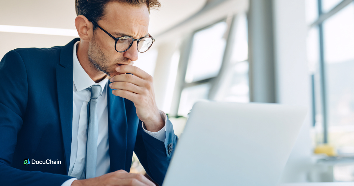 Professional analyzing suspicious email content to prevent phishing attacks and protect secure eSign document workflows