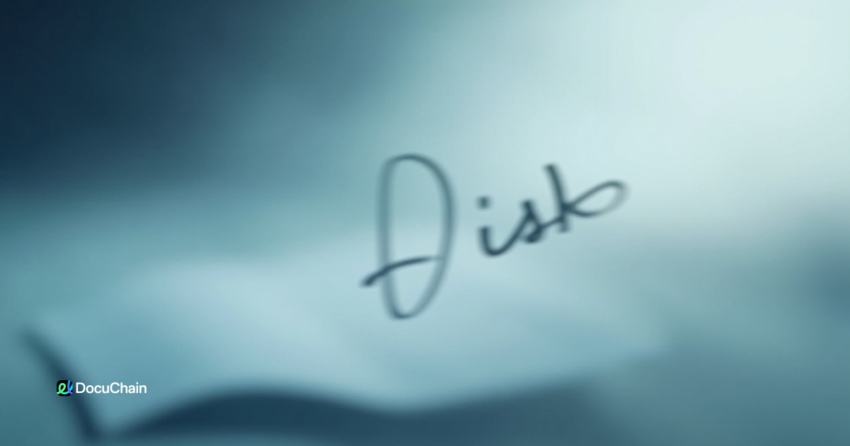 Blurred handwritten signature on a digital background, symbolizing lack of identity verification in scanned documents
