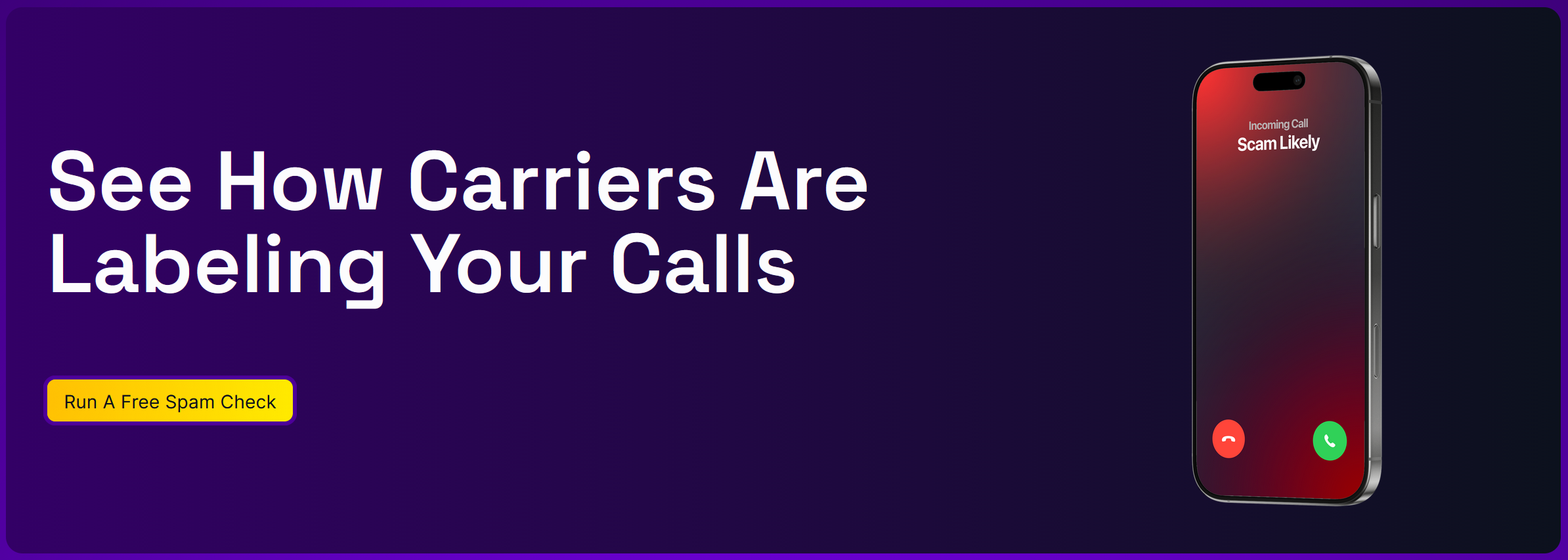 CTA banner encouraging users to run a free spam check via ARMOR® and test their numbers