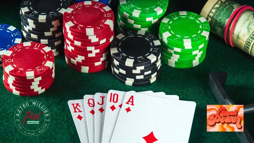 Poker chips and deck of cards