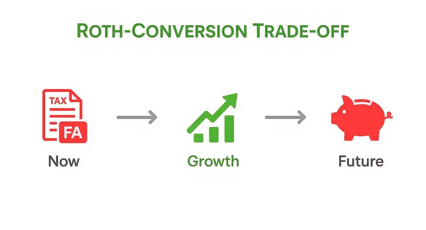 Infographic about roth conversion tax implications
