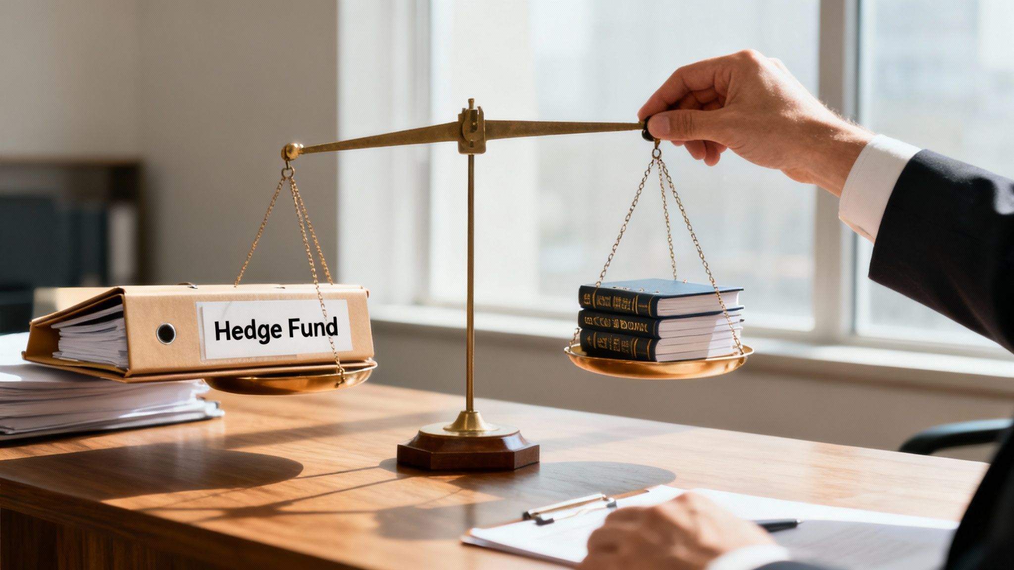 Financial advisor discussing portfolio charts with clients