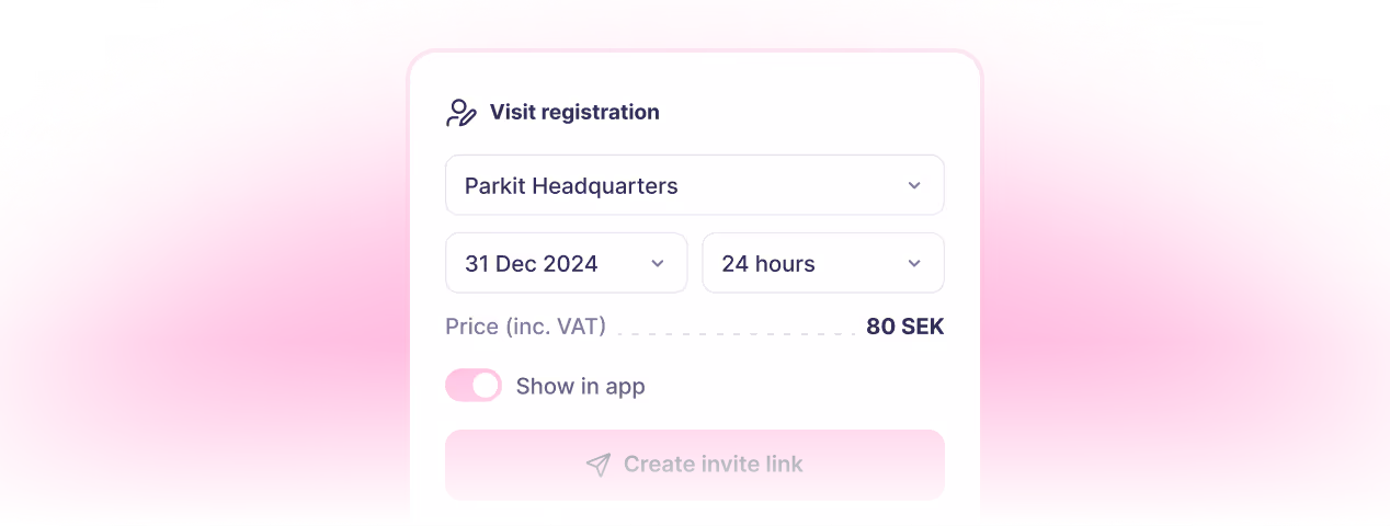 Feature of the app - Visit registration