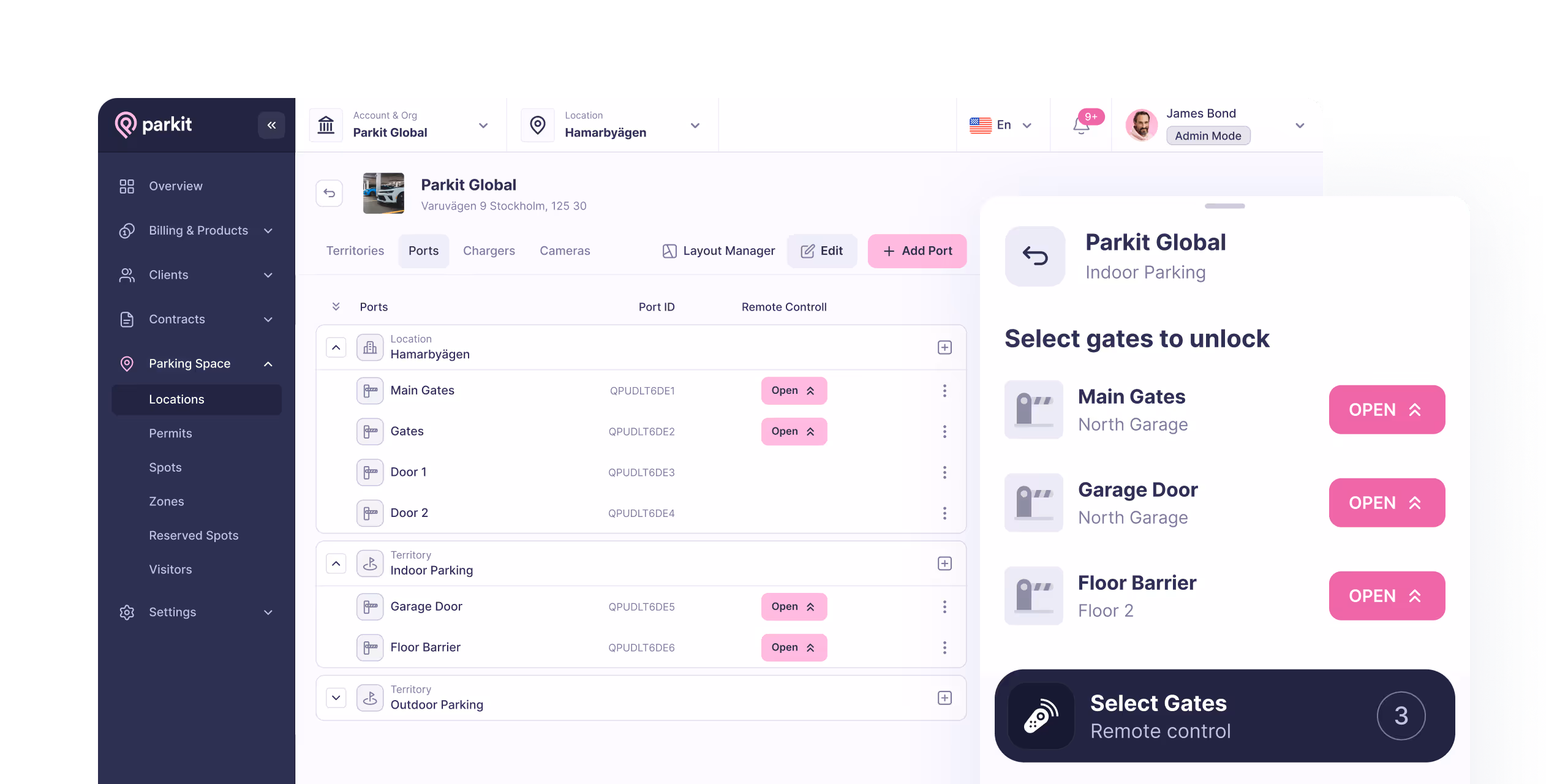 Port & Door access control: parkit app image