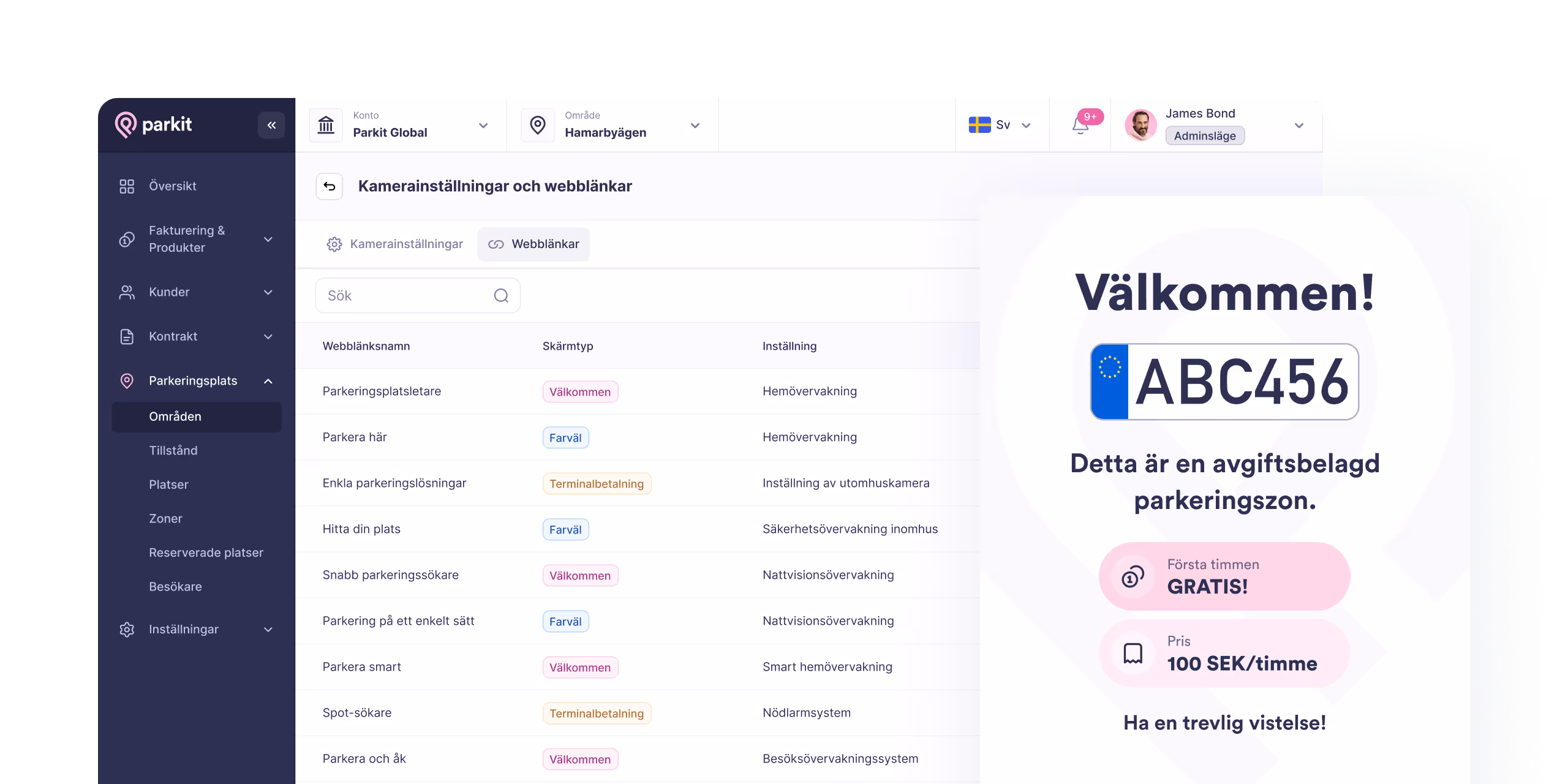 App screen: Information Screens