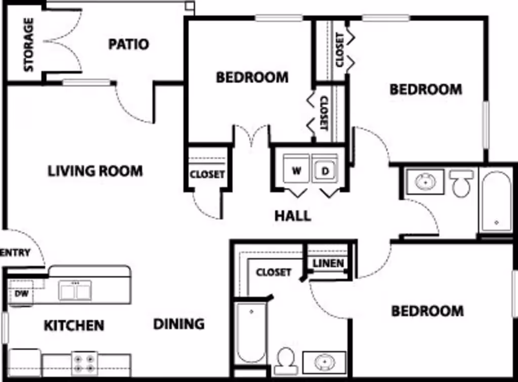 Three Bedroom layout
