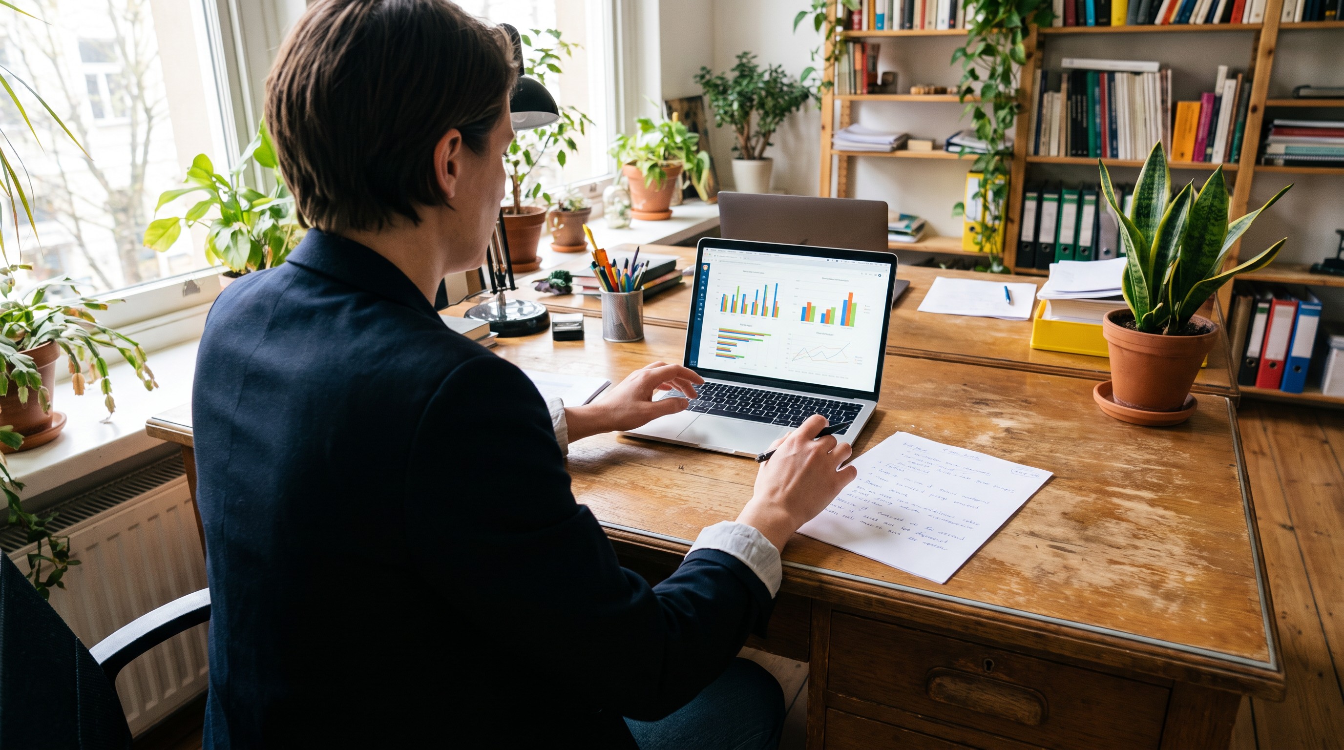 Business owner reviewing how much does SEO cost pricing breakdown on laptop
