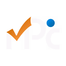 MPC logo with white letters and an orange checkmark integrated into the letter M.