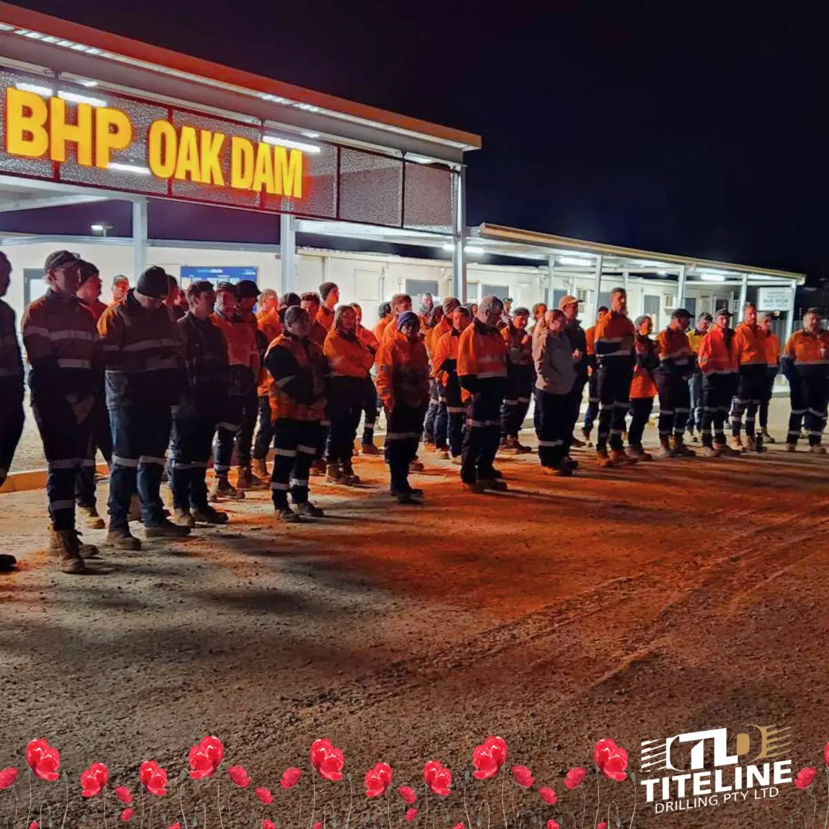 Titeline team members joining the BHP Oak Dam Anzac Day Ceremony