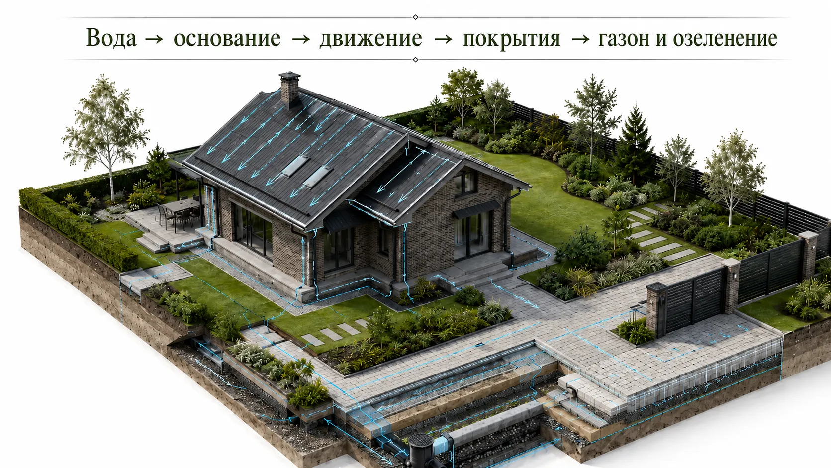 Комплексное благоустройство участка как единая система