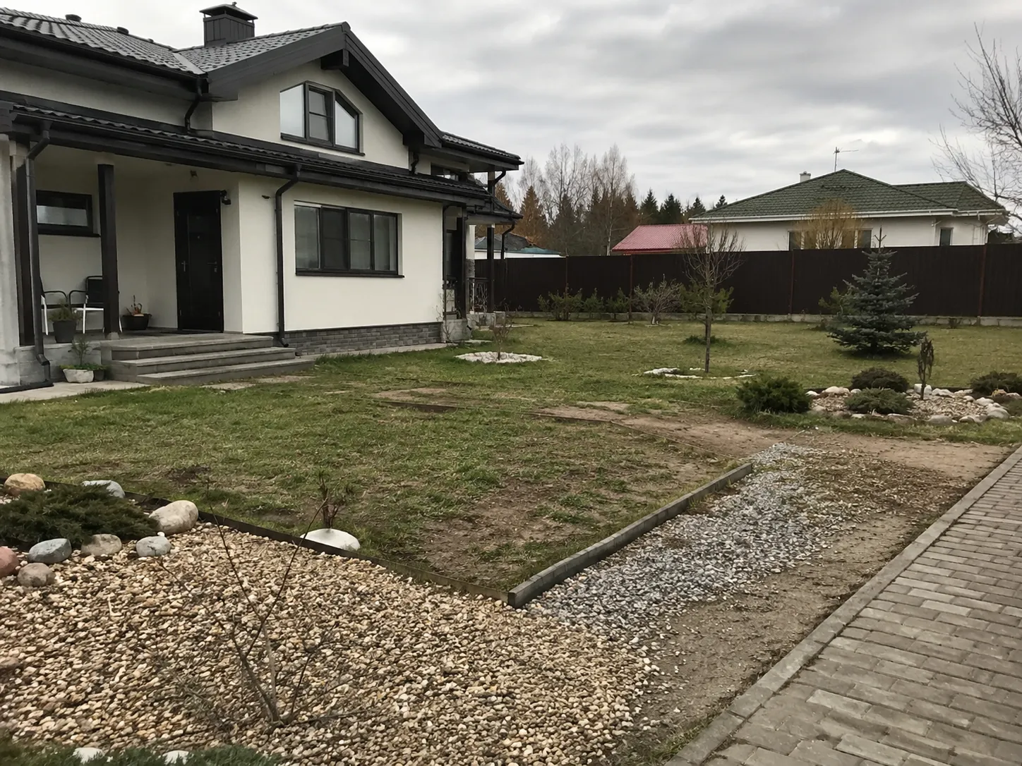 Участок с несвязанными зонами благоустройства
