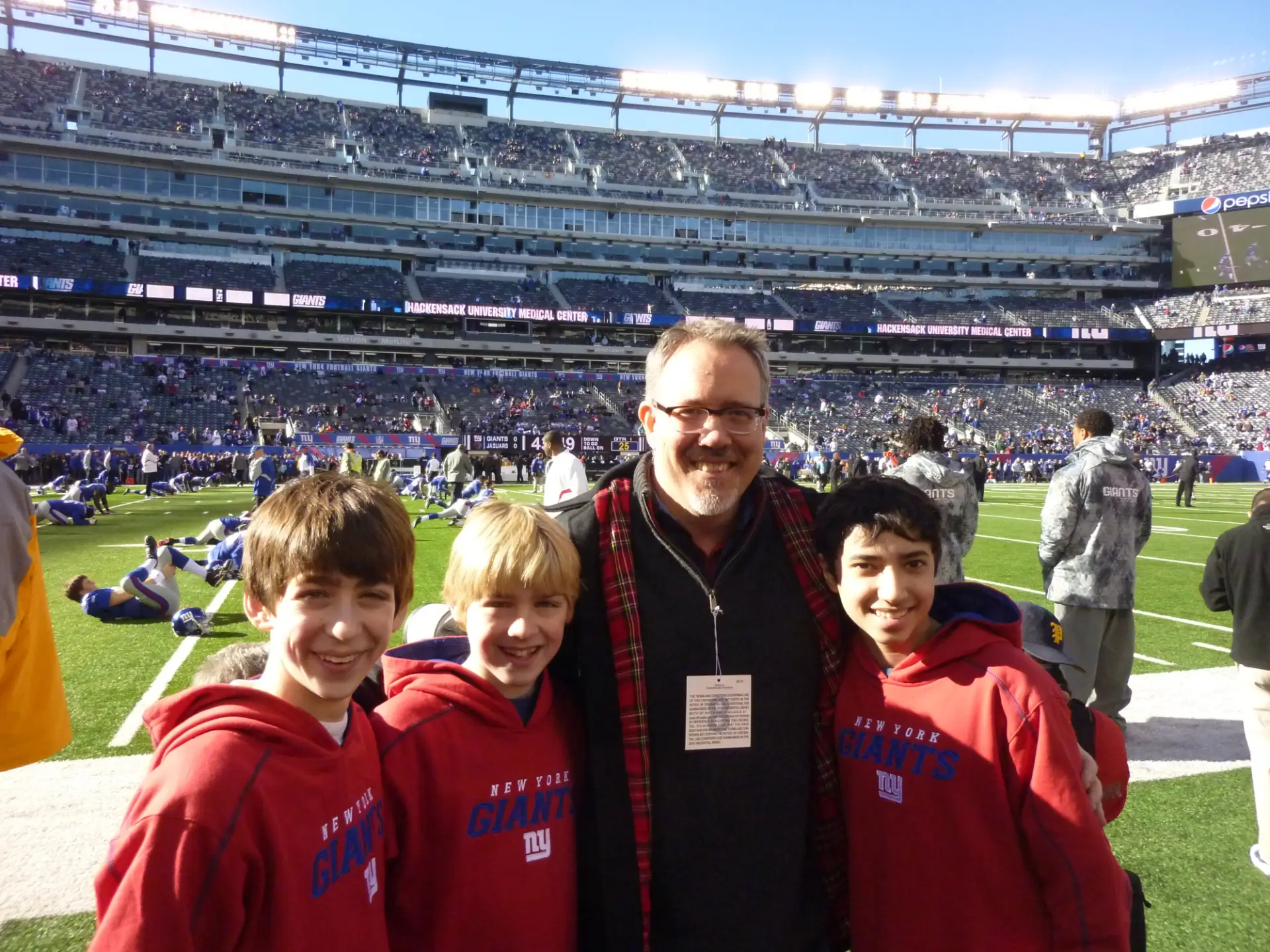 BILLY ELLIOT boys sing the National Anthem at Giants Stadium
