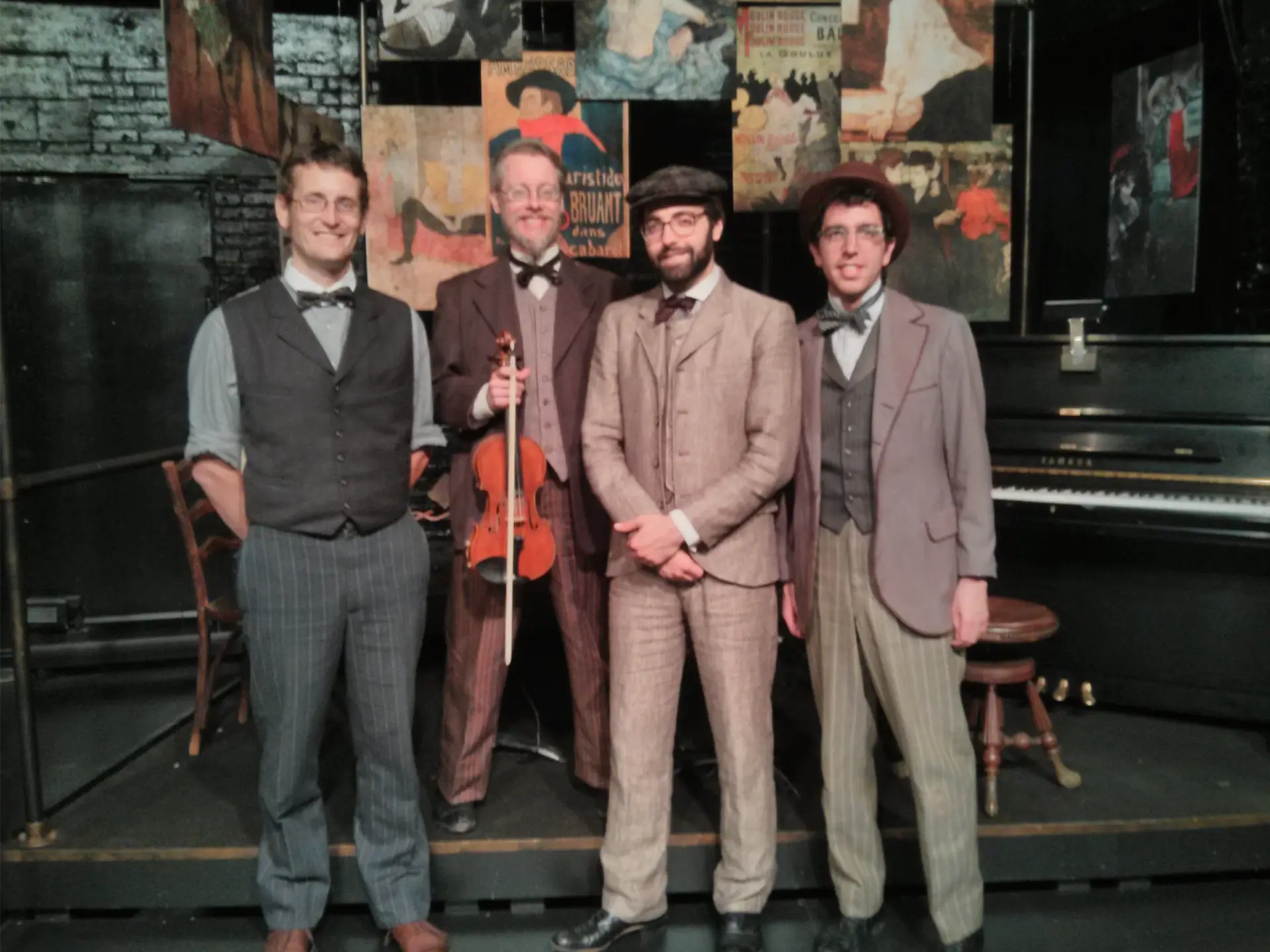 The onstage band for MY PARIS at Goodspeed