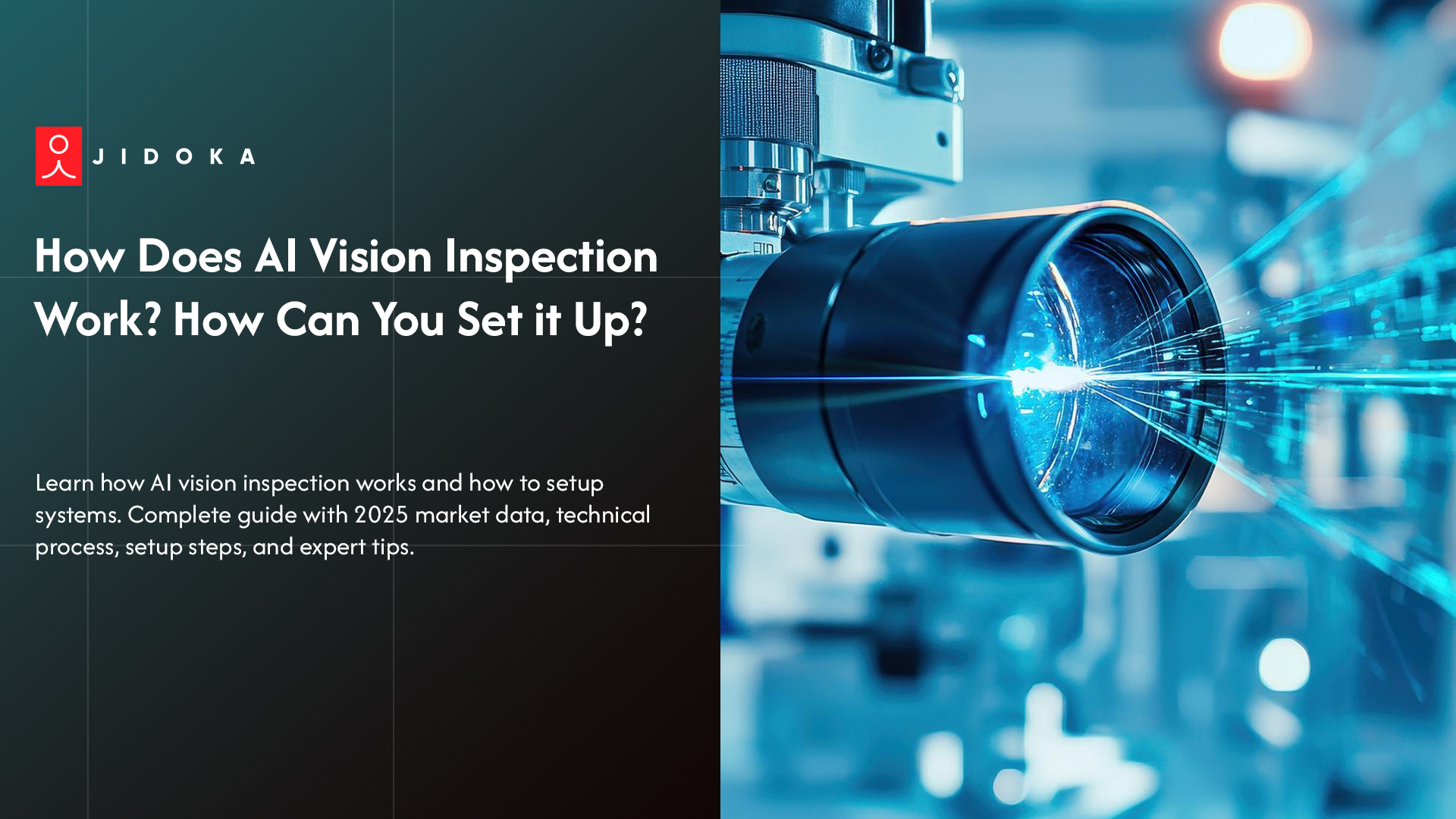 AI vision inspection station with camera and lighting mounted over a production line