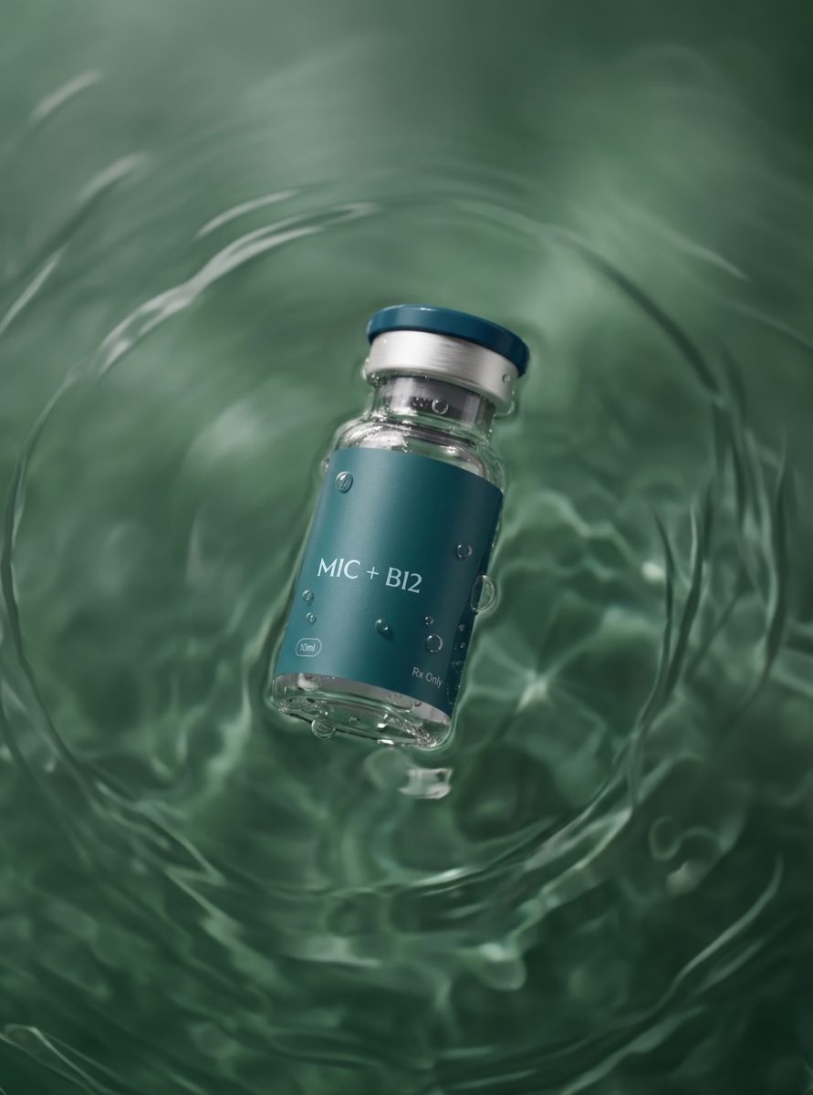 MIC + B12 vial in water