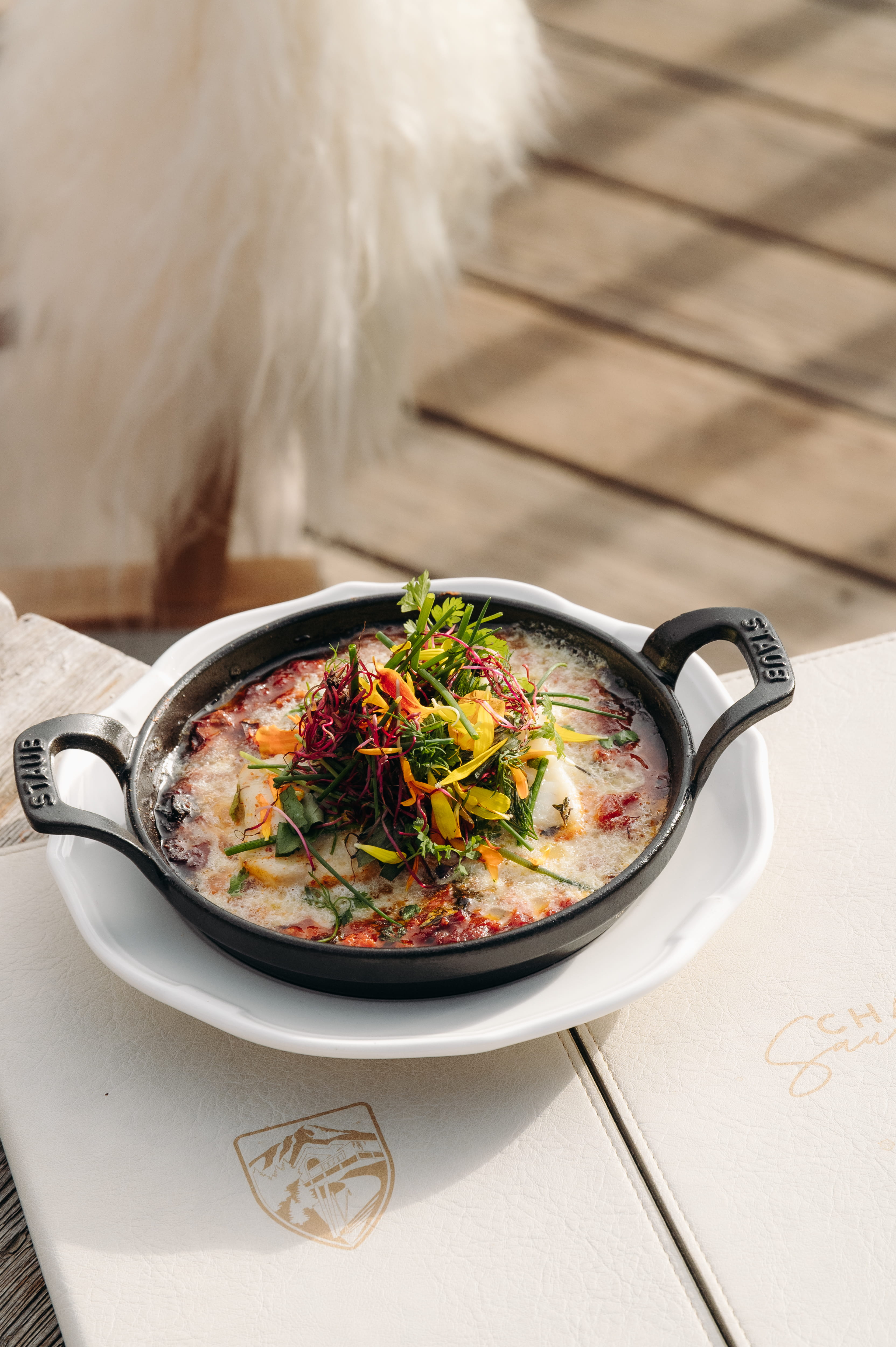 Dish by Eric Fréchon Chalet Sauvage restaurant in Megève