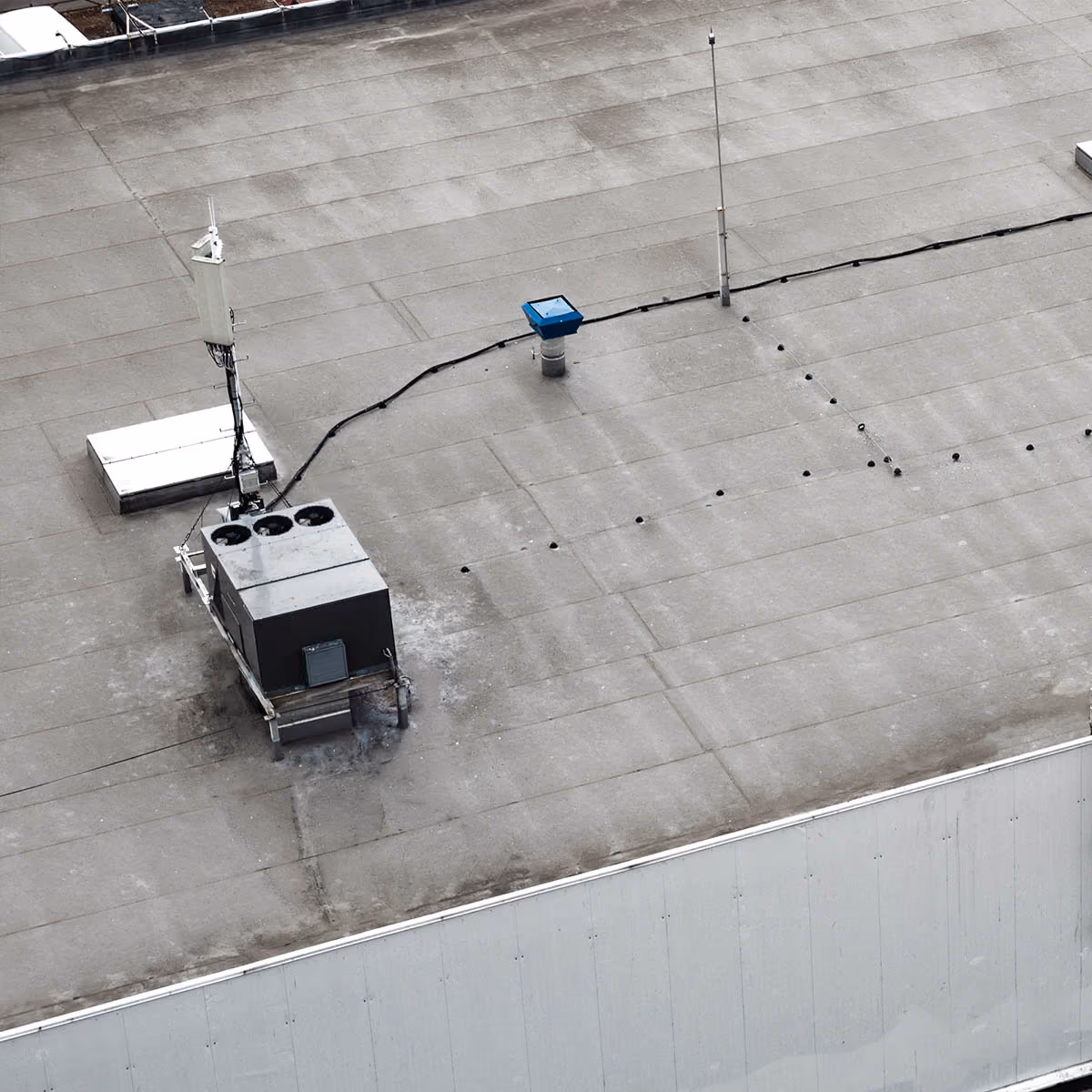 Commercial flat roof HVAC inspection and maintenance