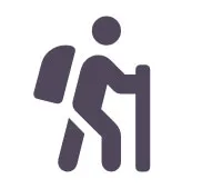 Hiker icon representing workforce journey concept